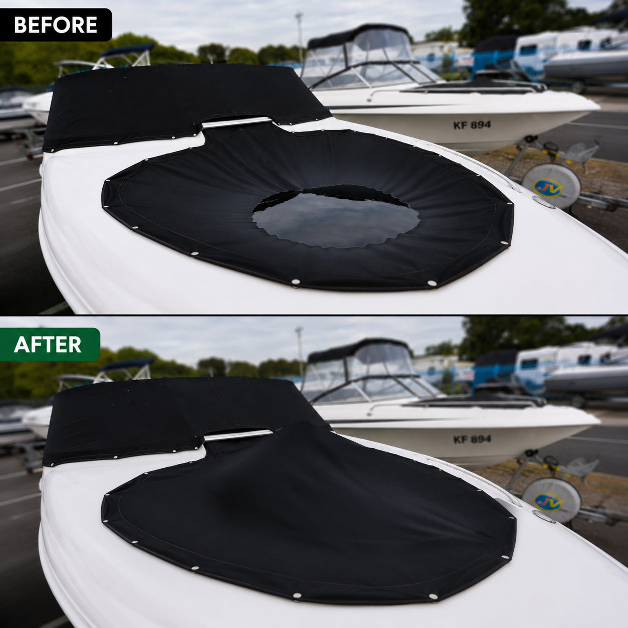 Interlock adjustable boat cover support pole