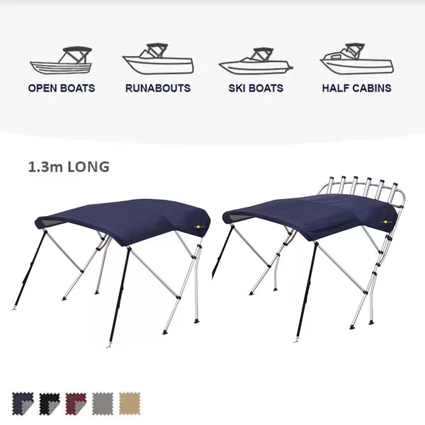 3 Bow Whitewater Bimini Top - Aluminium