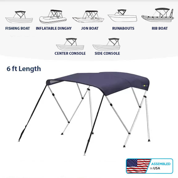 3 Bow Signature Bimini Top - 6ft