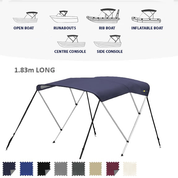 3 Bow Classic Bimini Top - Aluminium