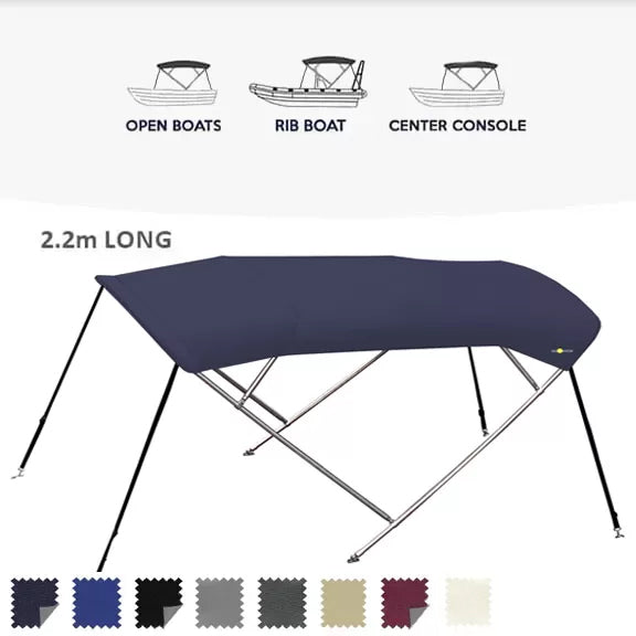 4 Bow Classic Bimini Top - Stainless Steel