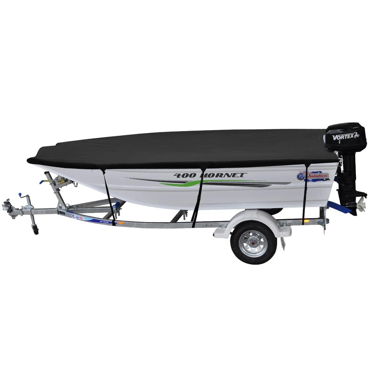 Custom Boat Covers for Quintrex F400 HORNET OPEN BOAT FORKED BOW