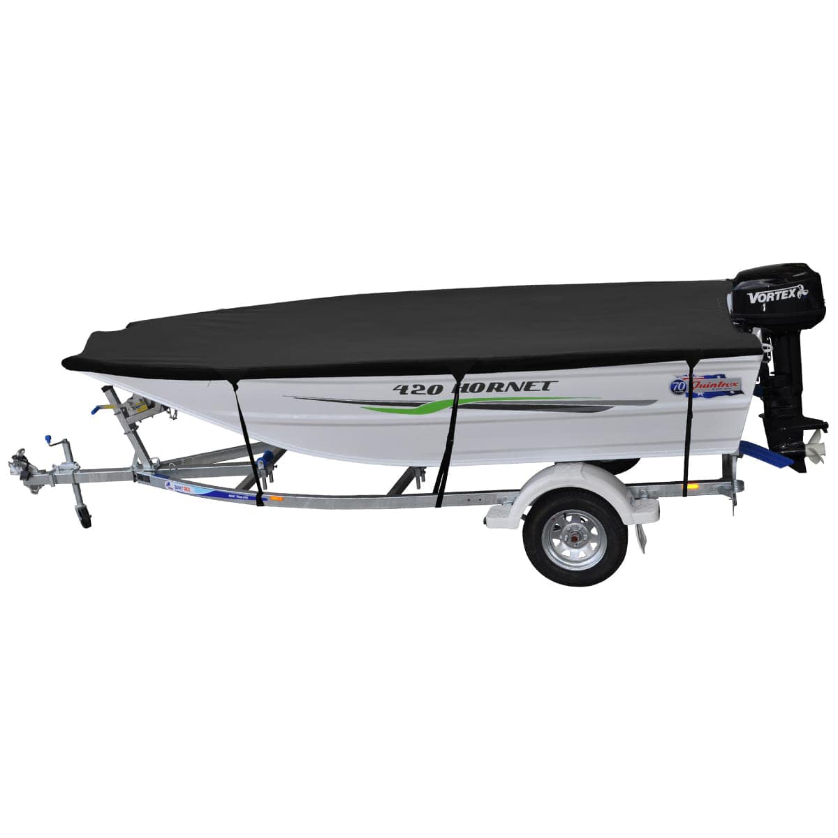 Custom Boat Covers for Quintrex F420 HORNET OPEN BOAT FORKED BOW