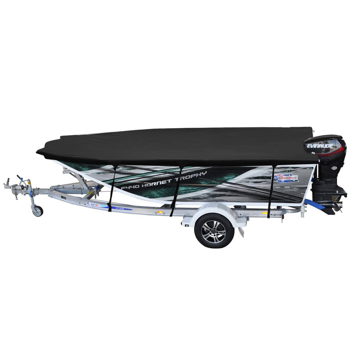 Custom Boat Covers for Quintrex F440 HORNET TROPHY OPEN BOAT FORKED BOW
