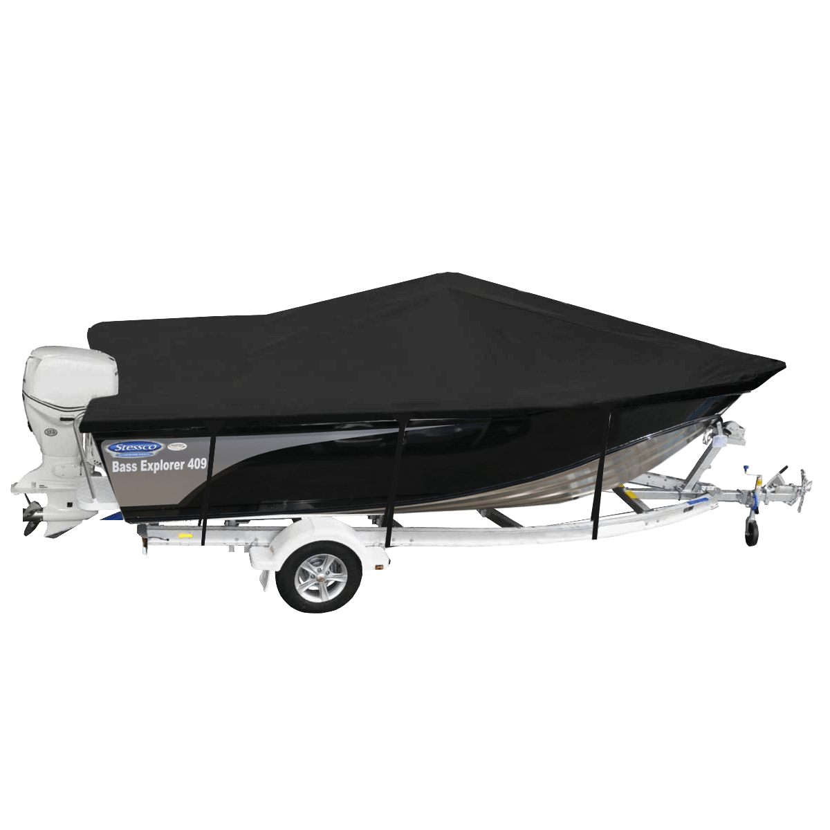 Custom Boat Covers for Stessco 409 BASS EXPLORER SIDE CONSOLE BOAT
