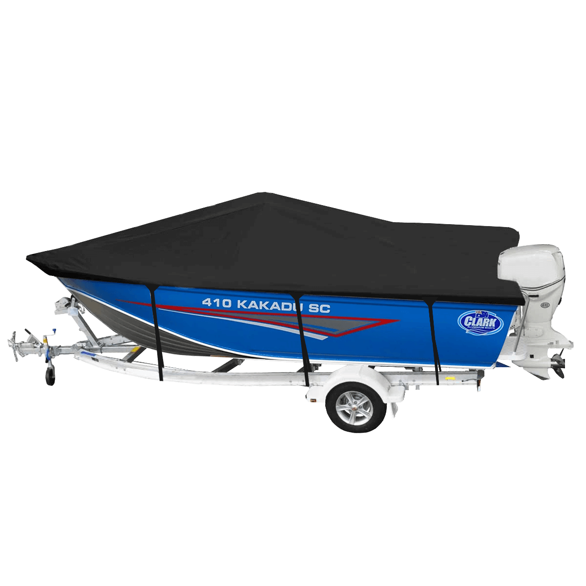 Custom Boat Covers for Clark 410 KAKADU SIDE CONSOLE BOAT