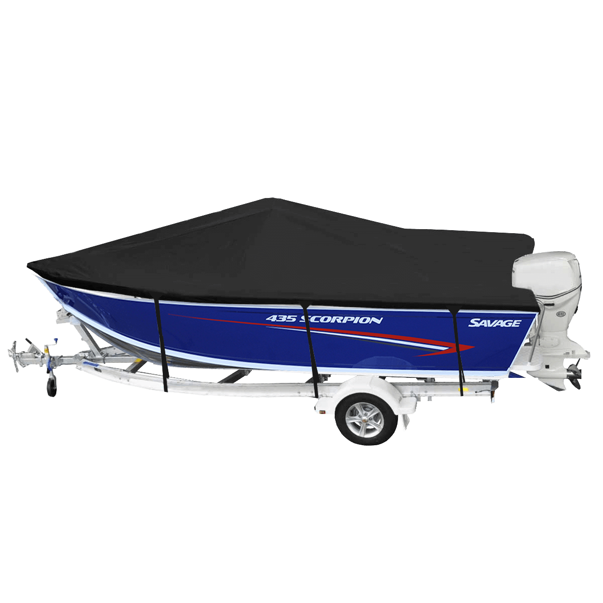 Custom Boat Covers for Savage 435 SCORPION SIDE CONSOLE BOAT