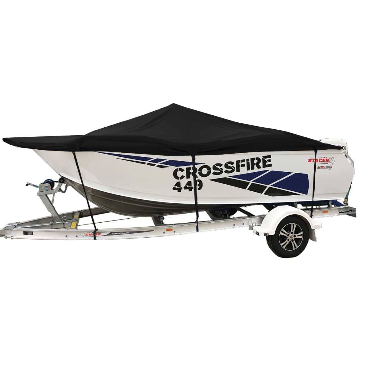 Custom Boat Covers for Stacer 449 CROSSFIRE SIDE CONSOLE BOAT