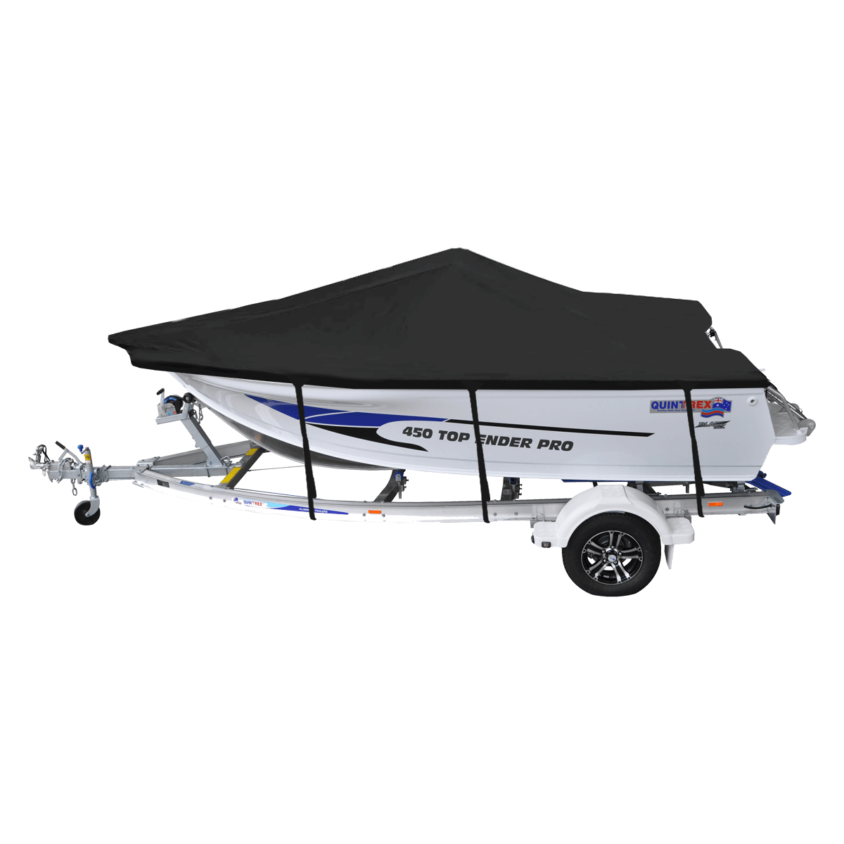 Custom Boat Covers for Quintrex 450 TOP ENDER SIDE CONSOLE BOAT