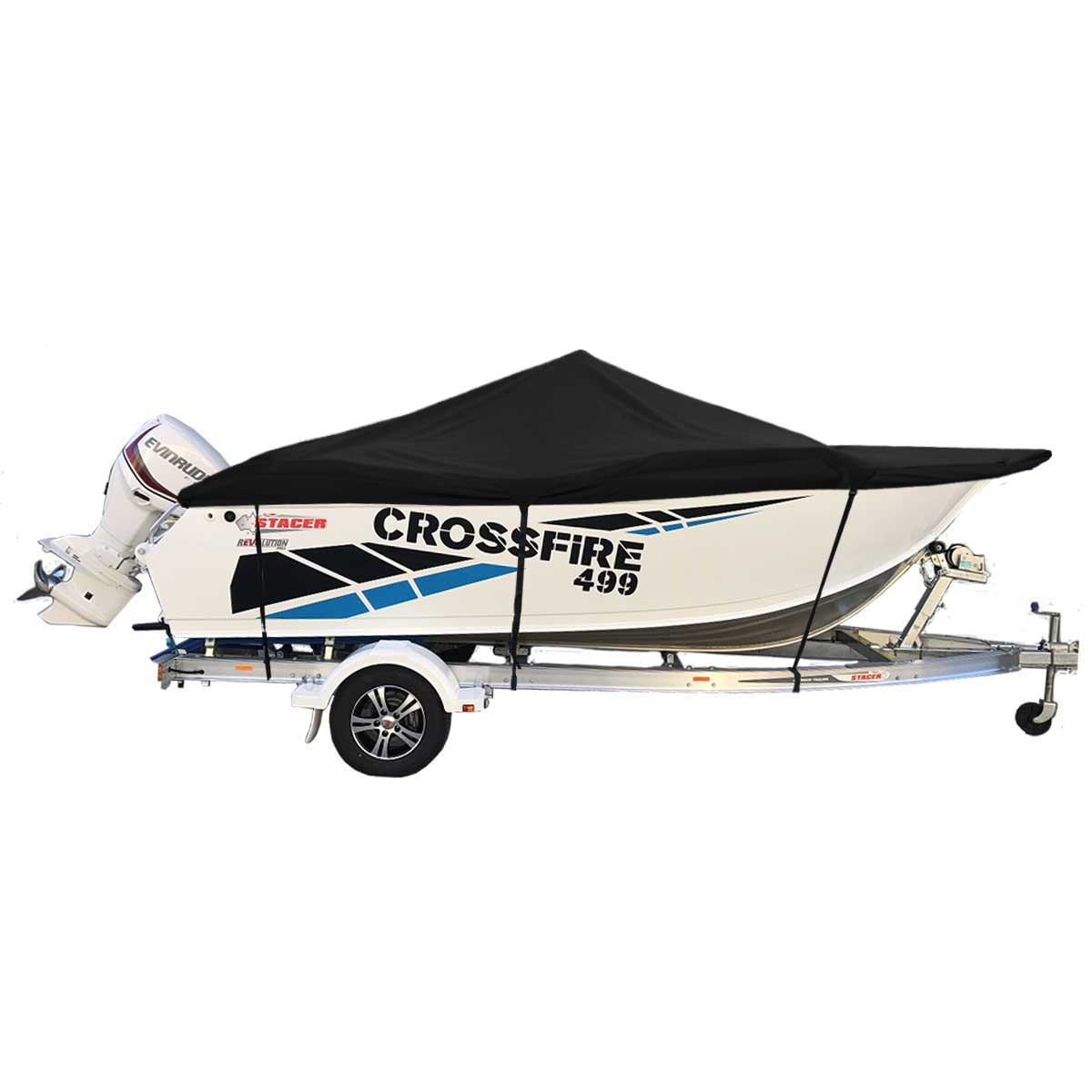 Custom Boat Covers for Stacer 499 CROSSFIRE SIDE CONSOLE BOAT