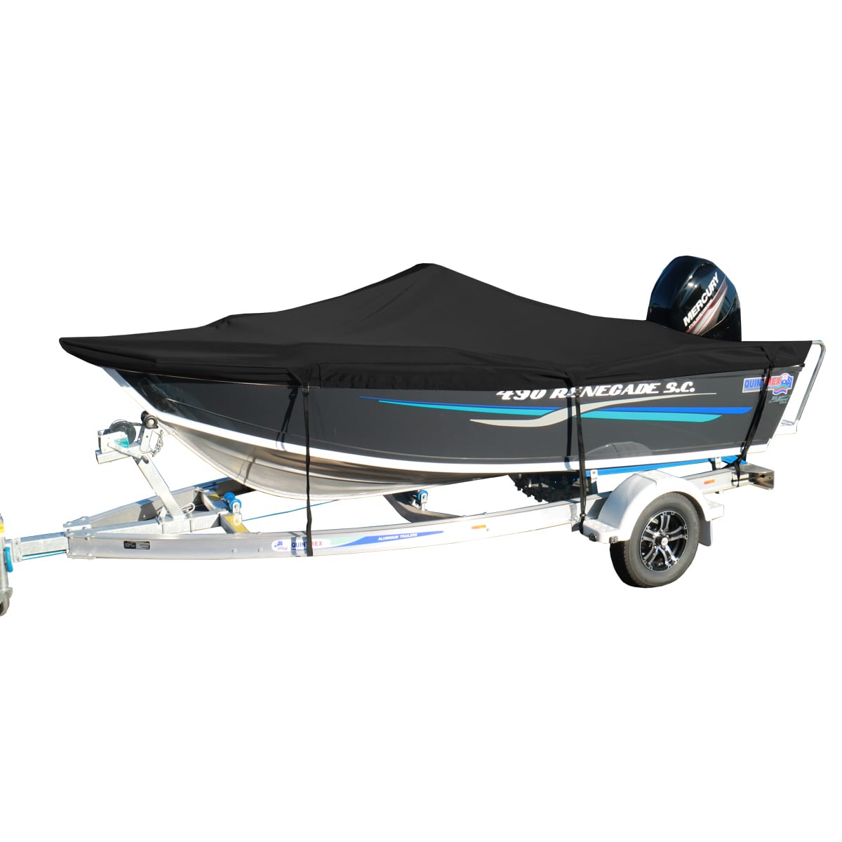 Custom Boat Covers for Quintrex 490 RENEGADE SIDE CONSOLE BOAT