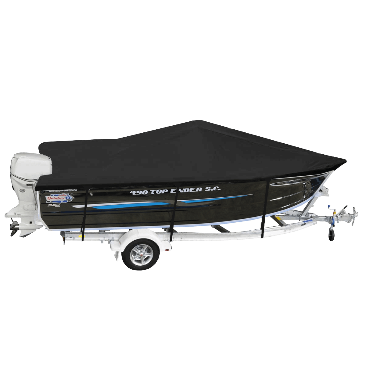 Custom Boat Covers for Quintrex 490 TOP ENDER SIDE CONSOLE BOAT