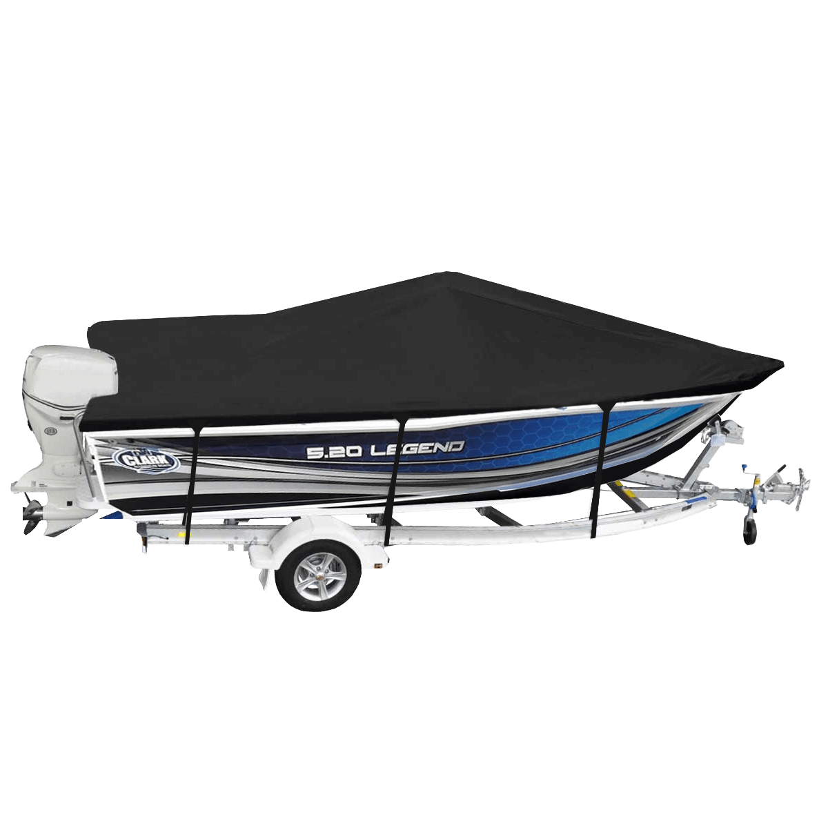 Custom Boat Covers for Clark 520 LEGEND SIDE CONSOLE BOAT