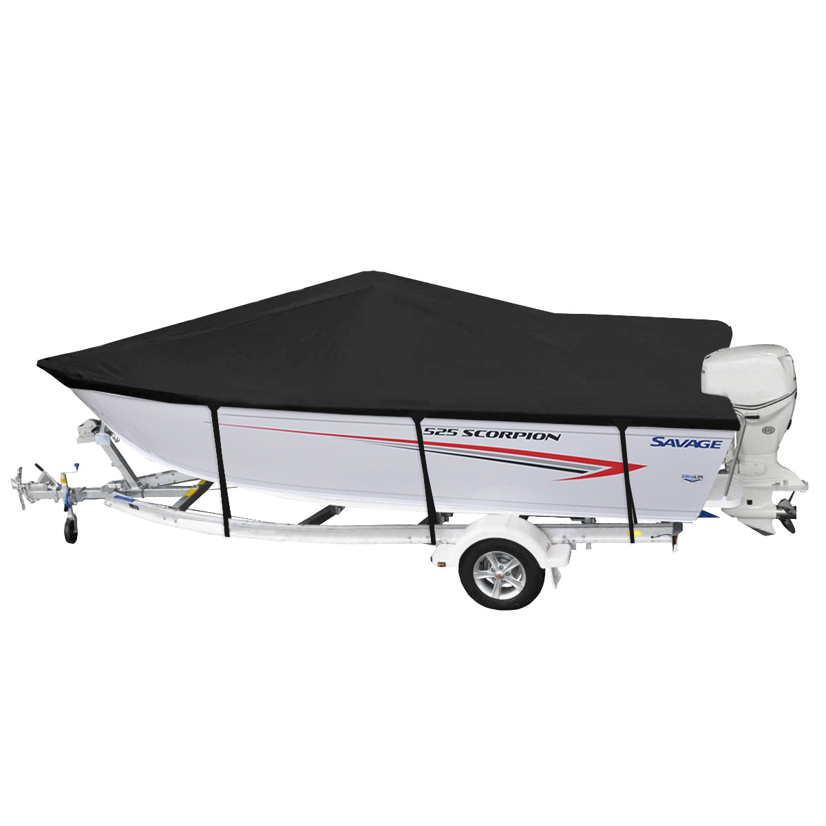 Custom Boat Covers for Savage 525 SCORPION SIDE CONSOLE BOAT