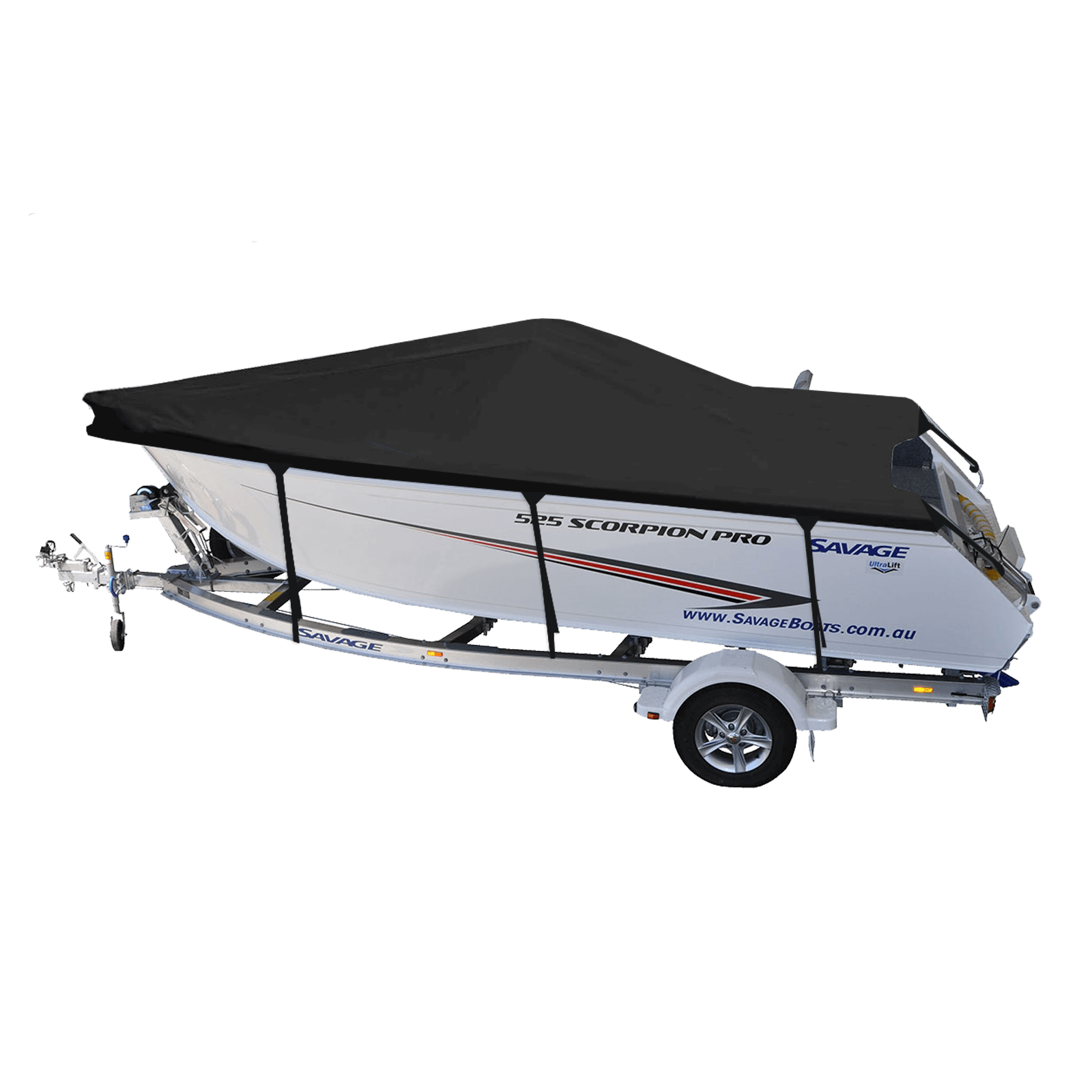 Custom Boat Covers for Savage 525 SCORPION PRO SIDE CONSOLE BOAT