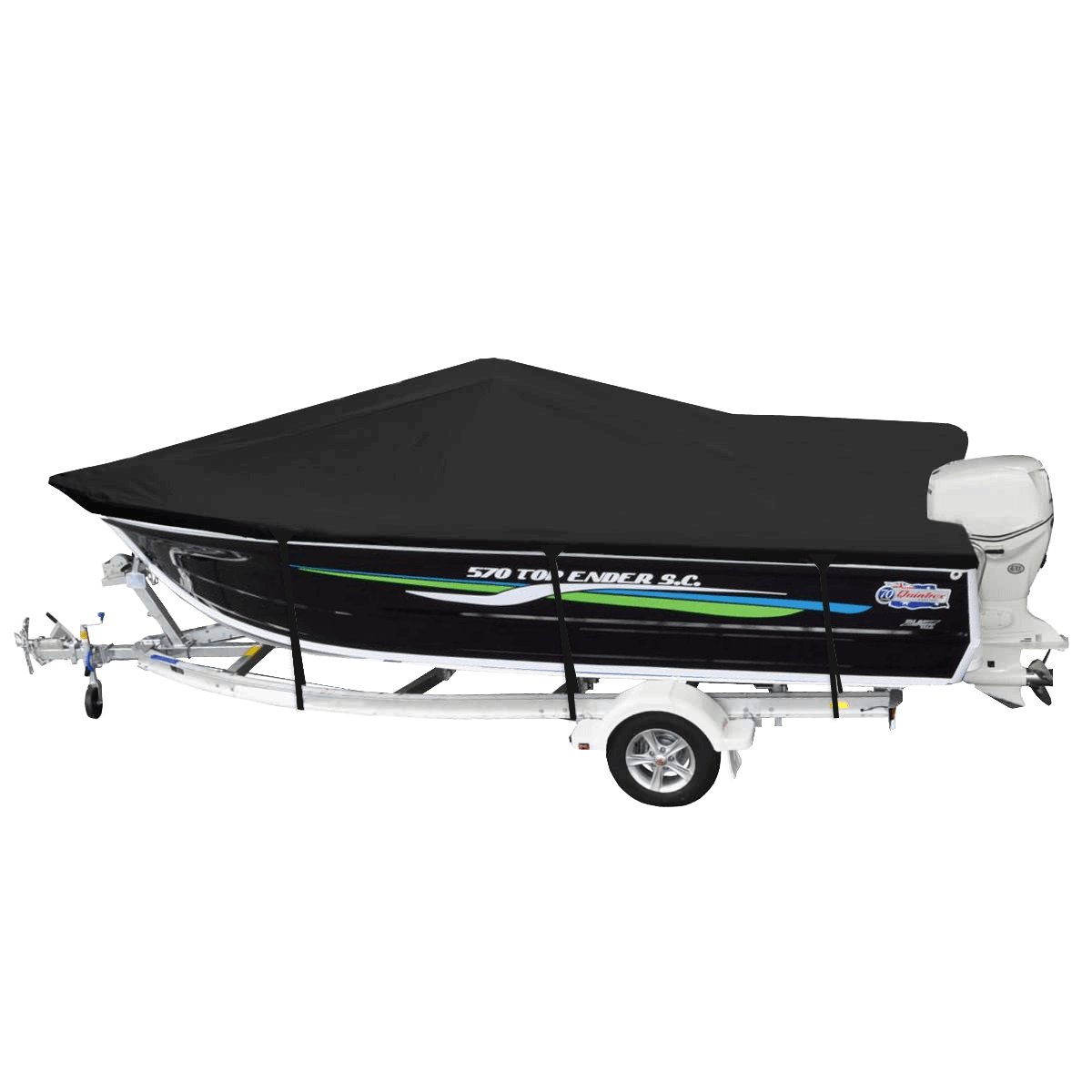 Custom Boat Covers for Quintrex 570 TOP ENDER SIDE CONSOLE BOAT