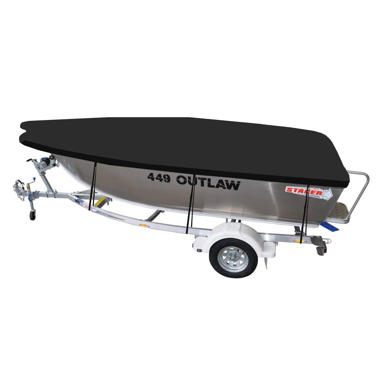 Custom Boat Covers for Stacer 449 OUTLAW TILLER STEER OPEN BOAT