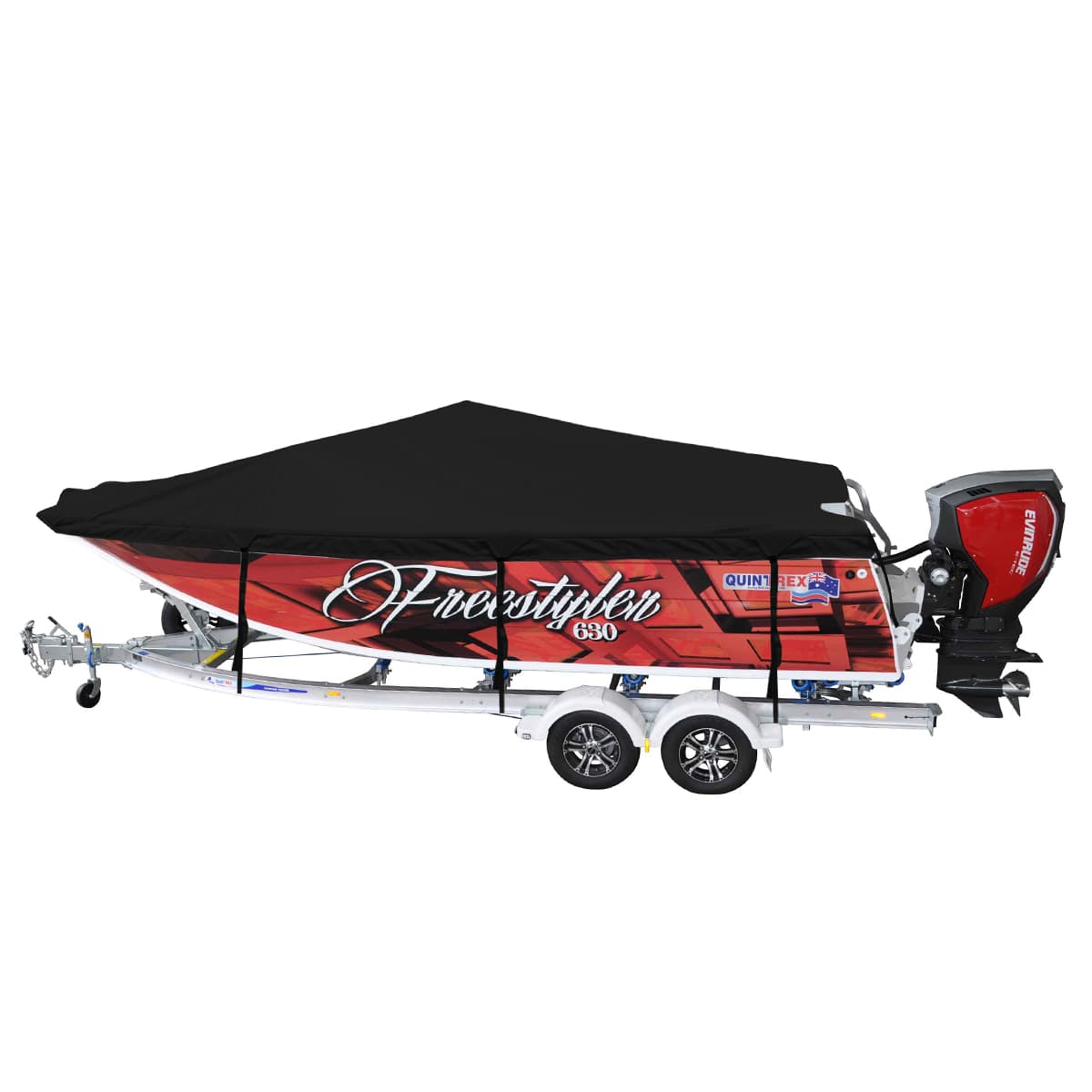 Custom Boat Covers for Quintrex 630 FREESTYLER BOWRIDER FORKED BOW