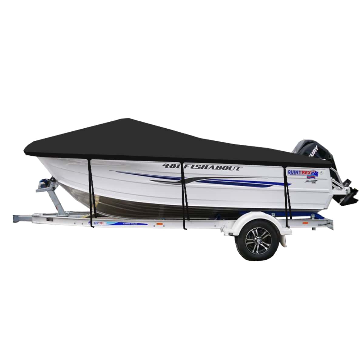 Custom Boat Covers for Quintrex 481 FISHABOUT RUNABOUT BOAT