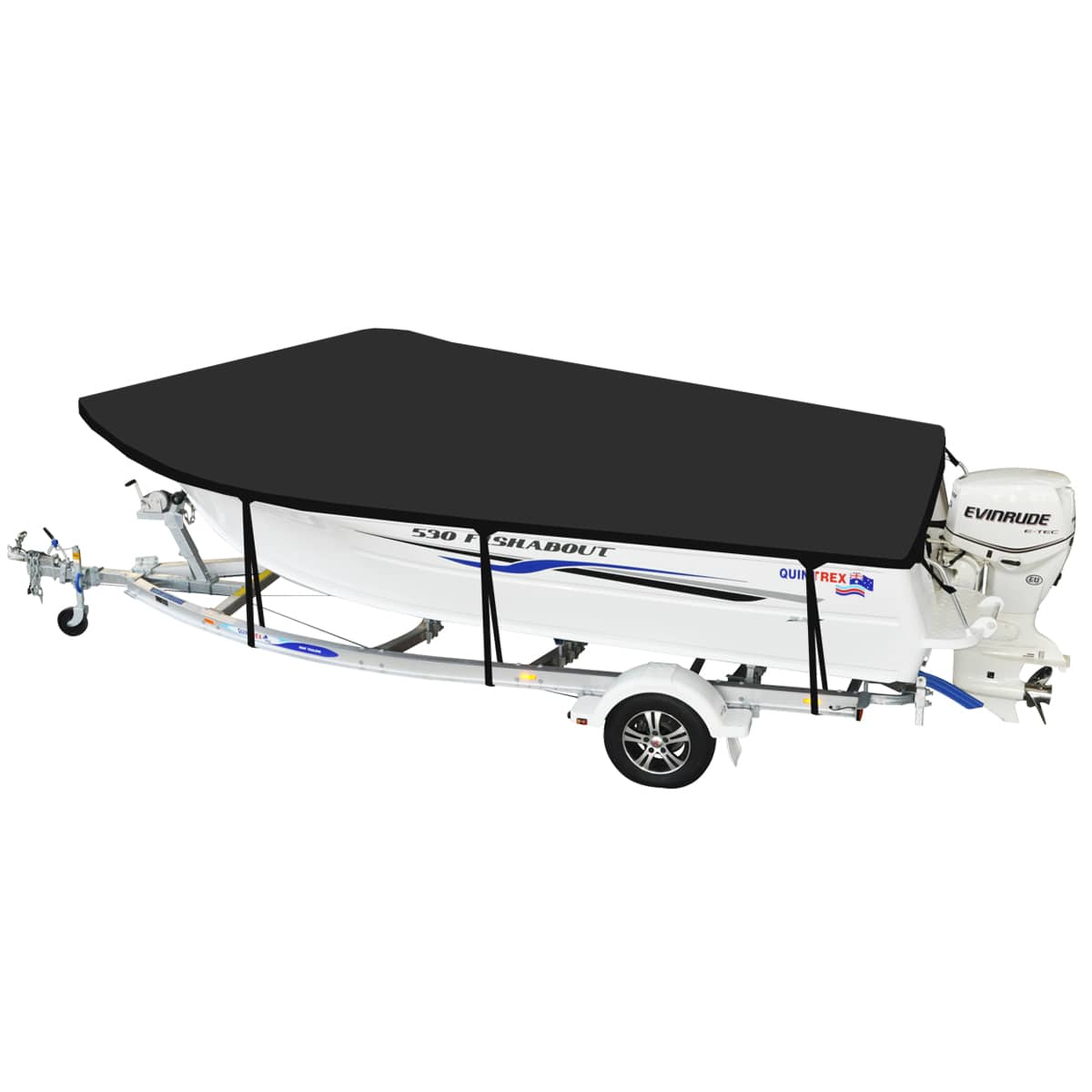 Custom Boat Covers for Quintrex 520 FISHABOUT PRO RUNABOUT BOAT