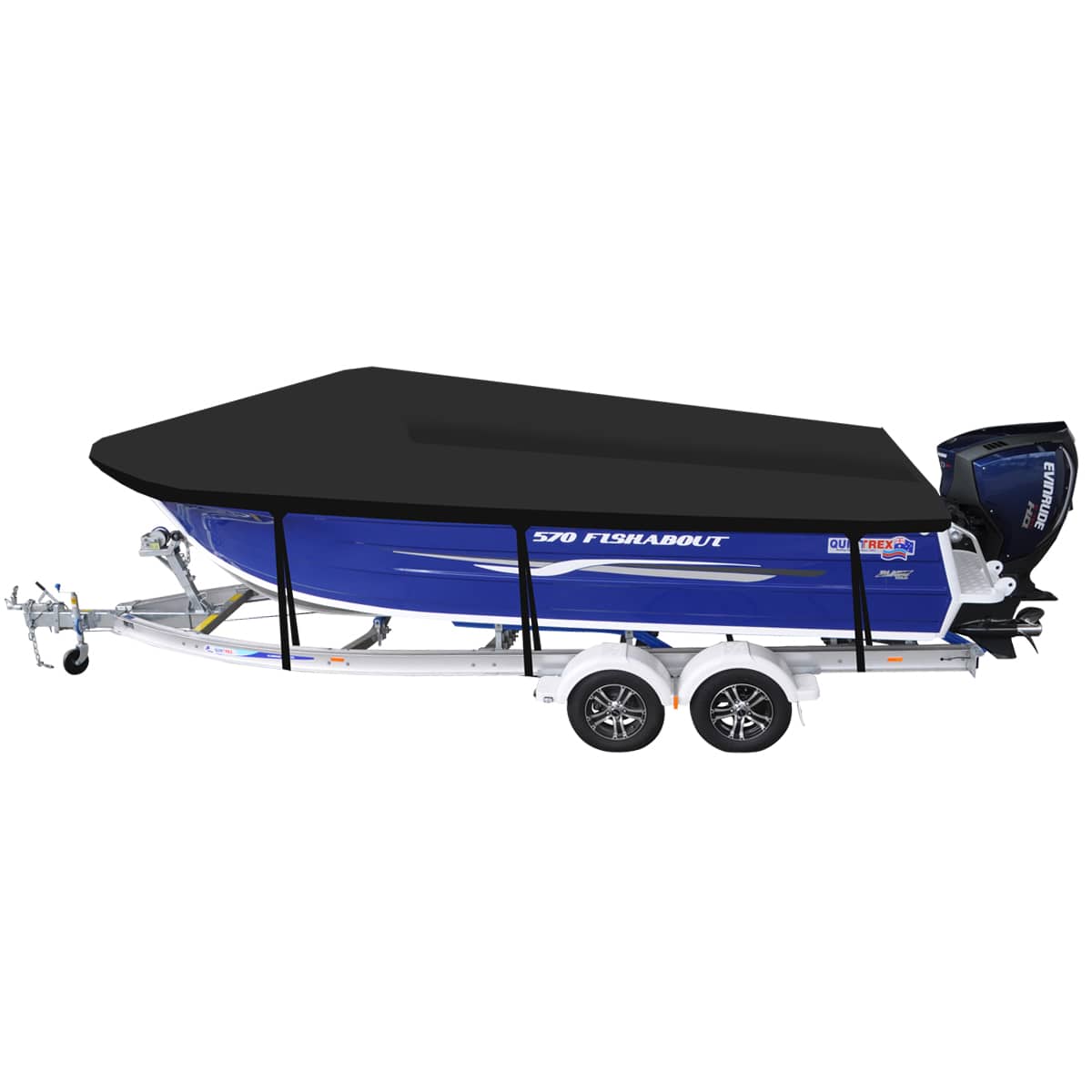 Custom Boat Covers for Quintrex 570 FISHABOUT RUNABOUT BOAT
