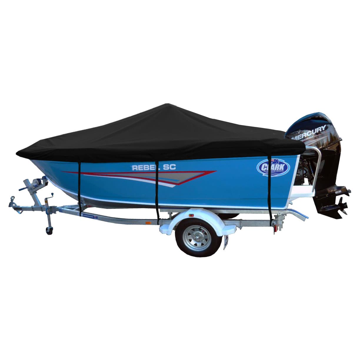 Custom Boat Covers for Clark 460 REBEL SIDE CONSOLE BOAT