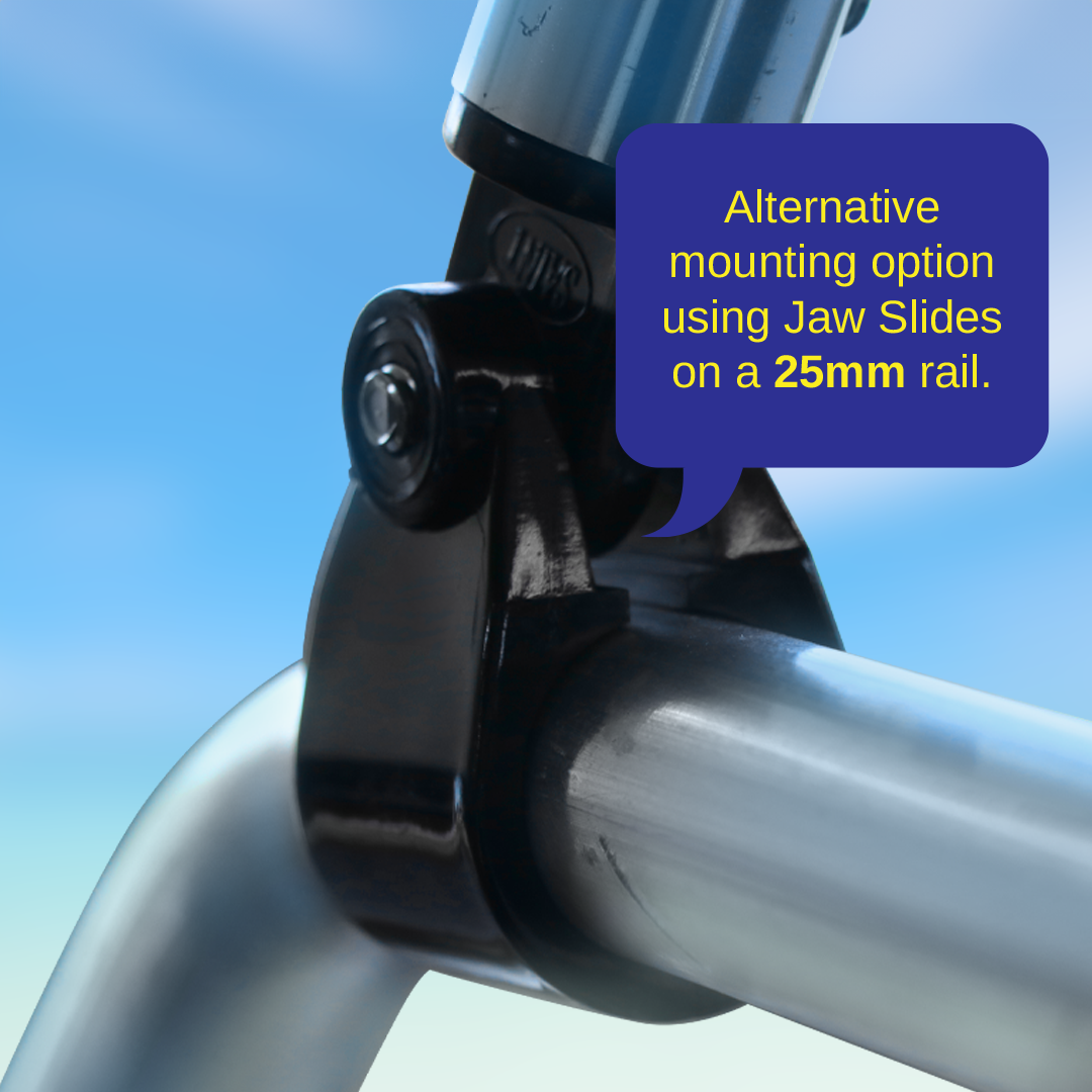 Alternative mounting option using Jaw Slides on a 25mm rail