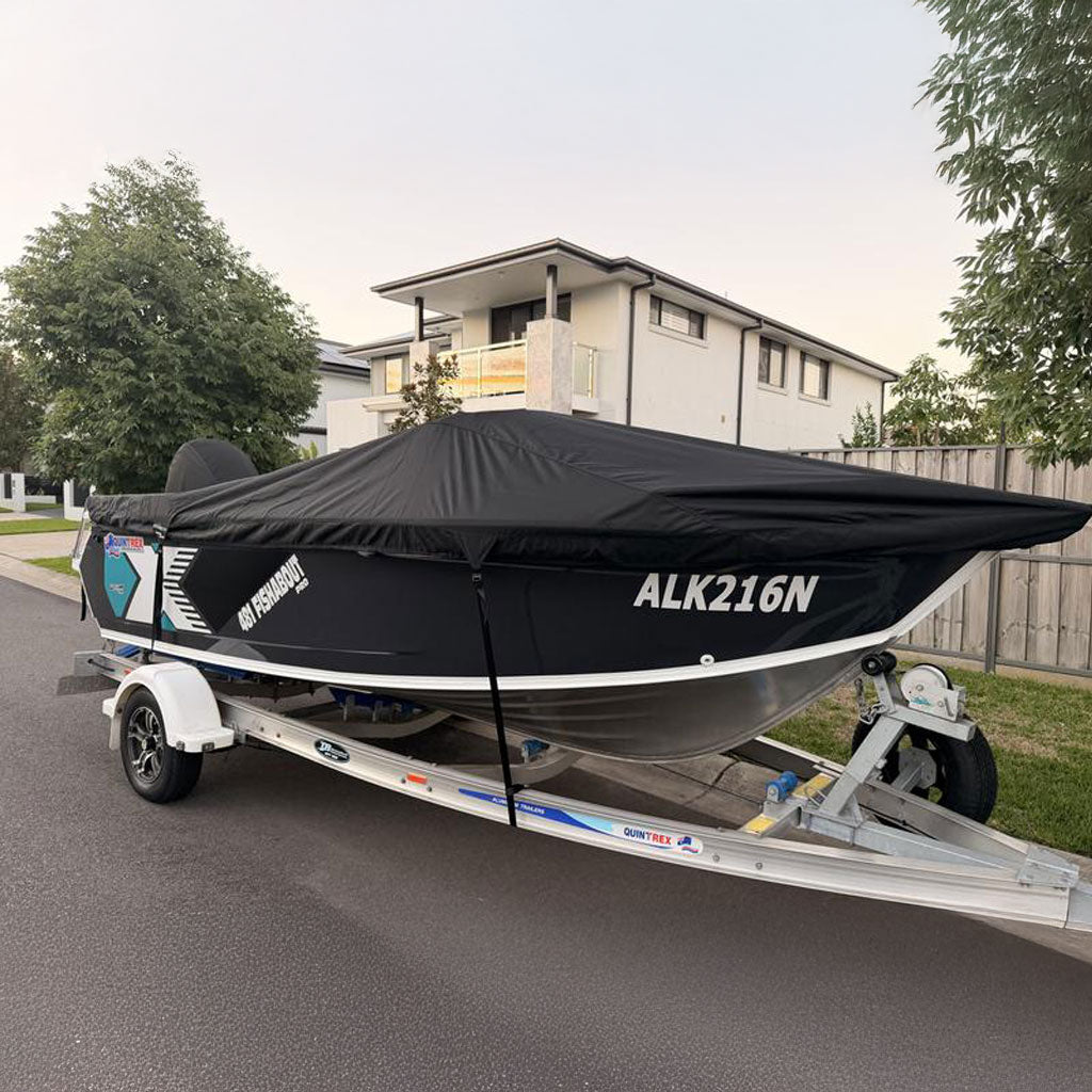 Custom Boat Covers for Quintrex 481 FISHABOUT PRO RUNABOUT BOAT