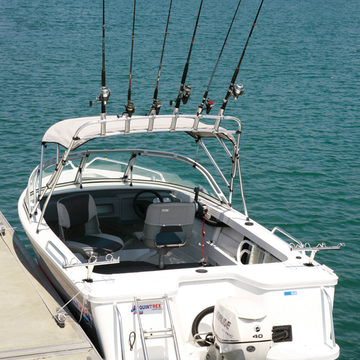 bimini top fishing rod holder Oceansouth Clamp on Rocket Launcher Rod Holder
