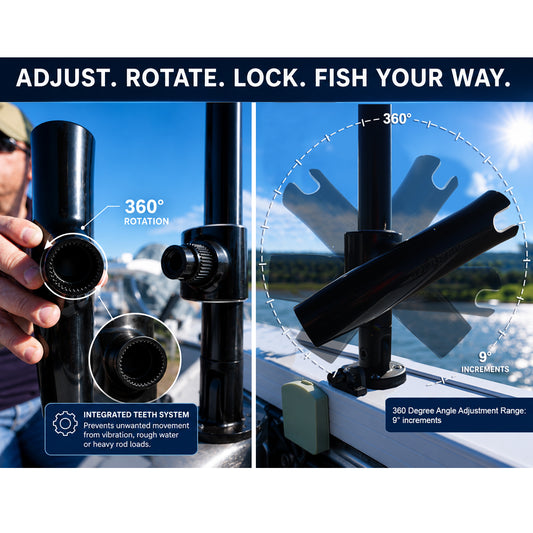 Aluminum Clamp-On 360° Rod Holder