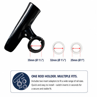 Aluminium Clamp-On 360° Rod Holder
