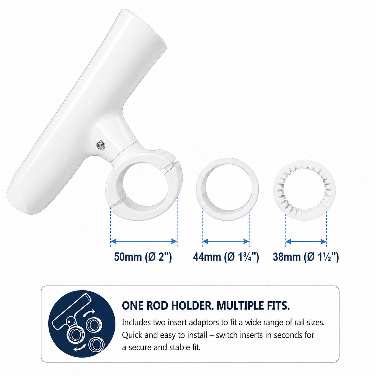 Aluminium Clamp-On 360° Rod Holder