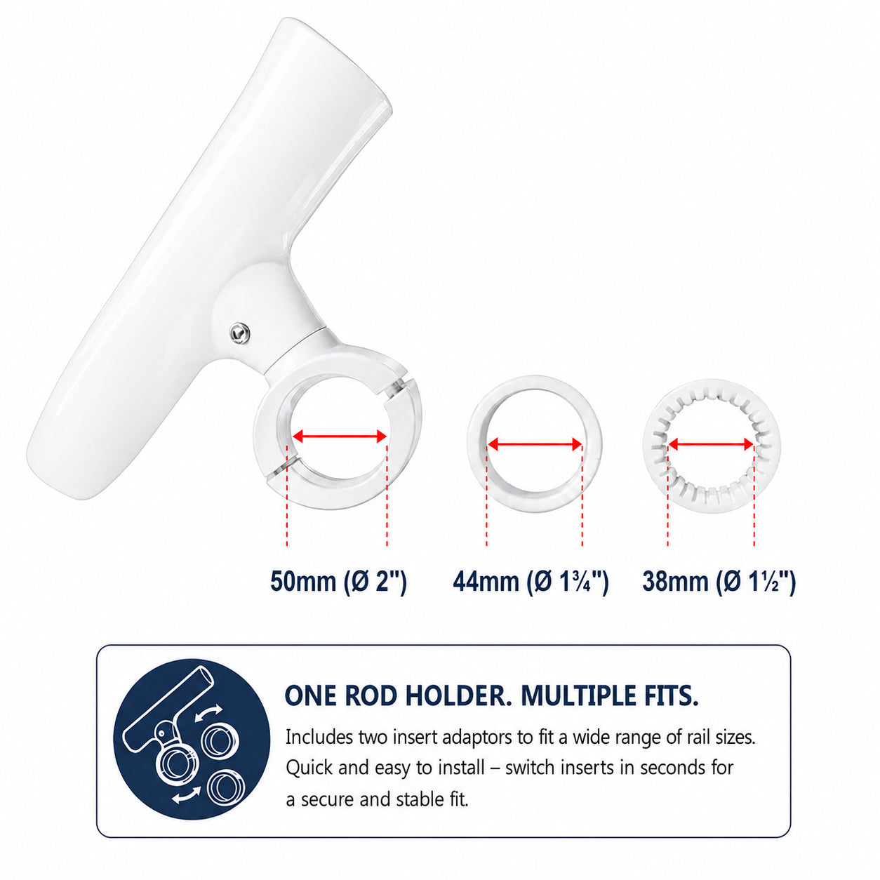 Aluminium Clamp-On 360° Rod Holder
