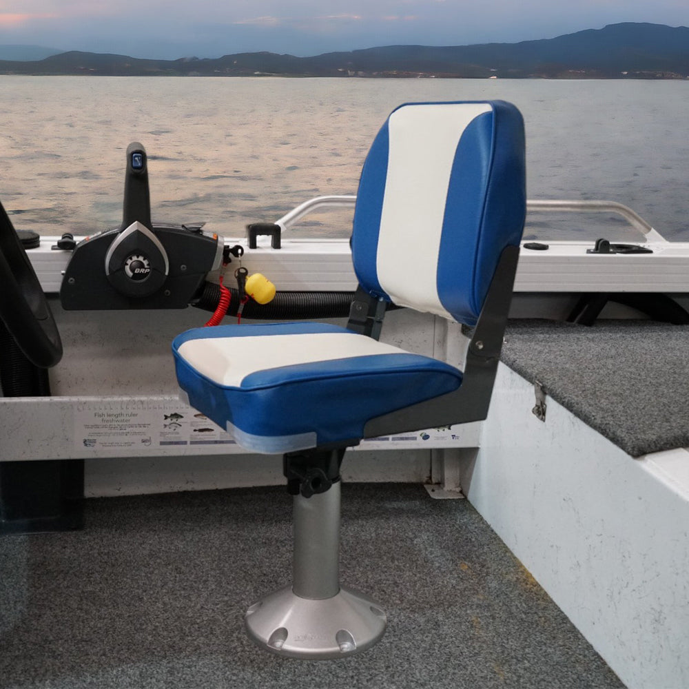 Deluxe Folding Boat Seat with 13 Fixed Pedestal