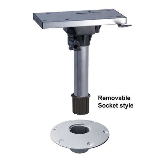 Fixed Socket Pedestal with Slider - Flat Base