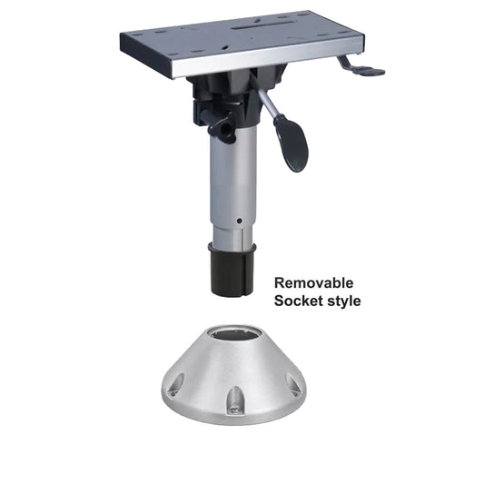Waverider Removable Socket Seat Pedestal with Slider – Dome Base with Swivel Top