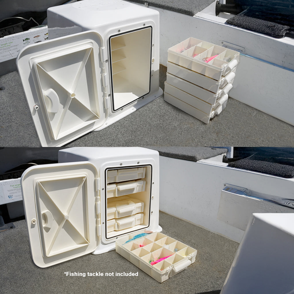 Bootssitzboxen mit 5 Ablagefächern & kleinen Angelboxen
