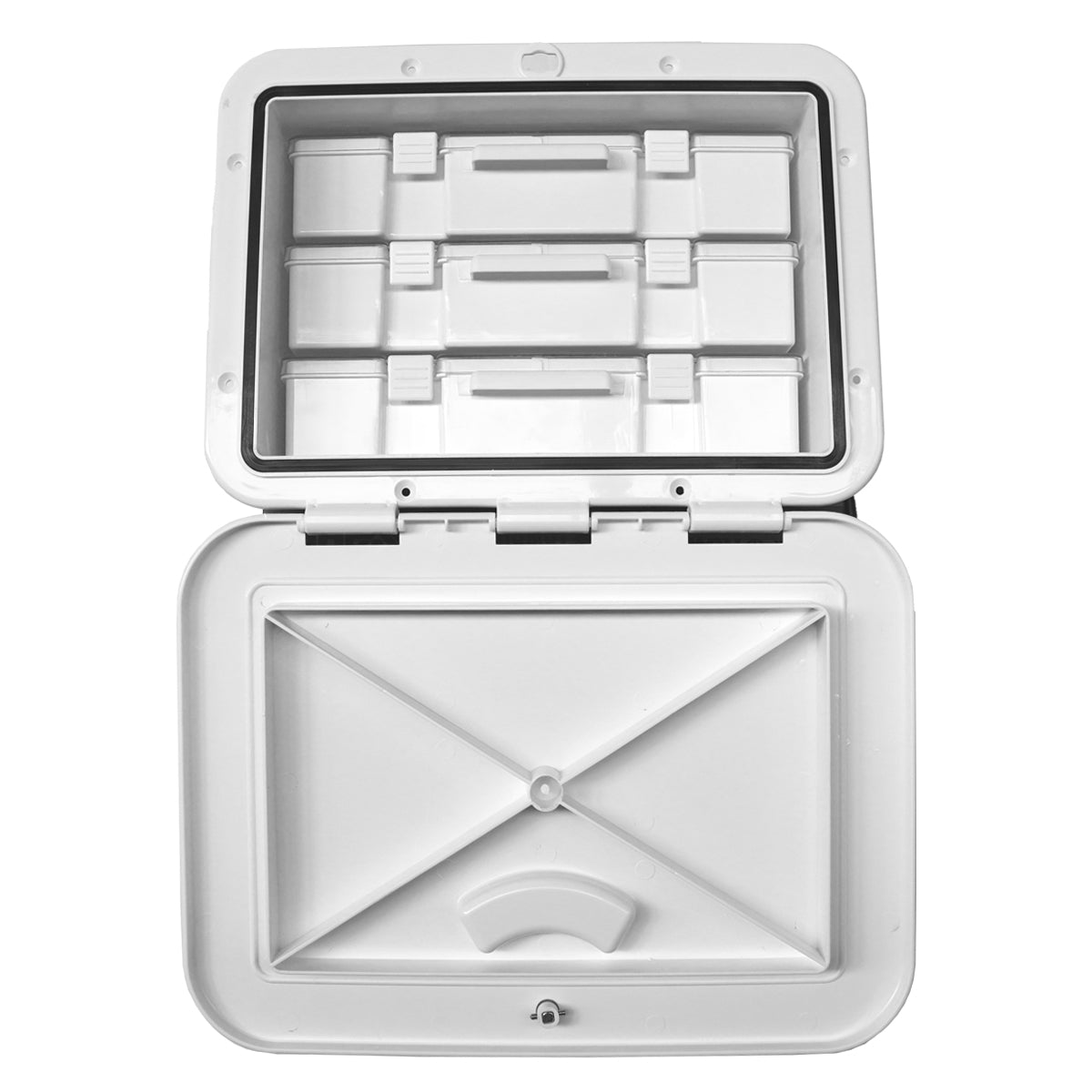 Boîte de rangement à trappe pour matériel de pêche (avec 3 grandes boîtes de rangement)