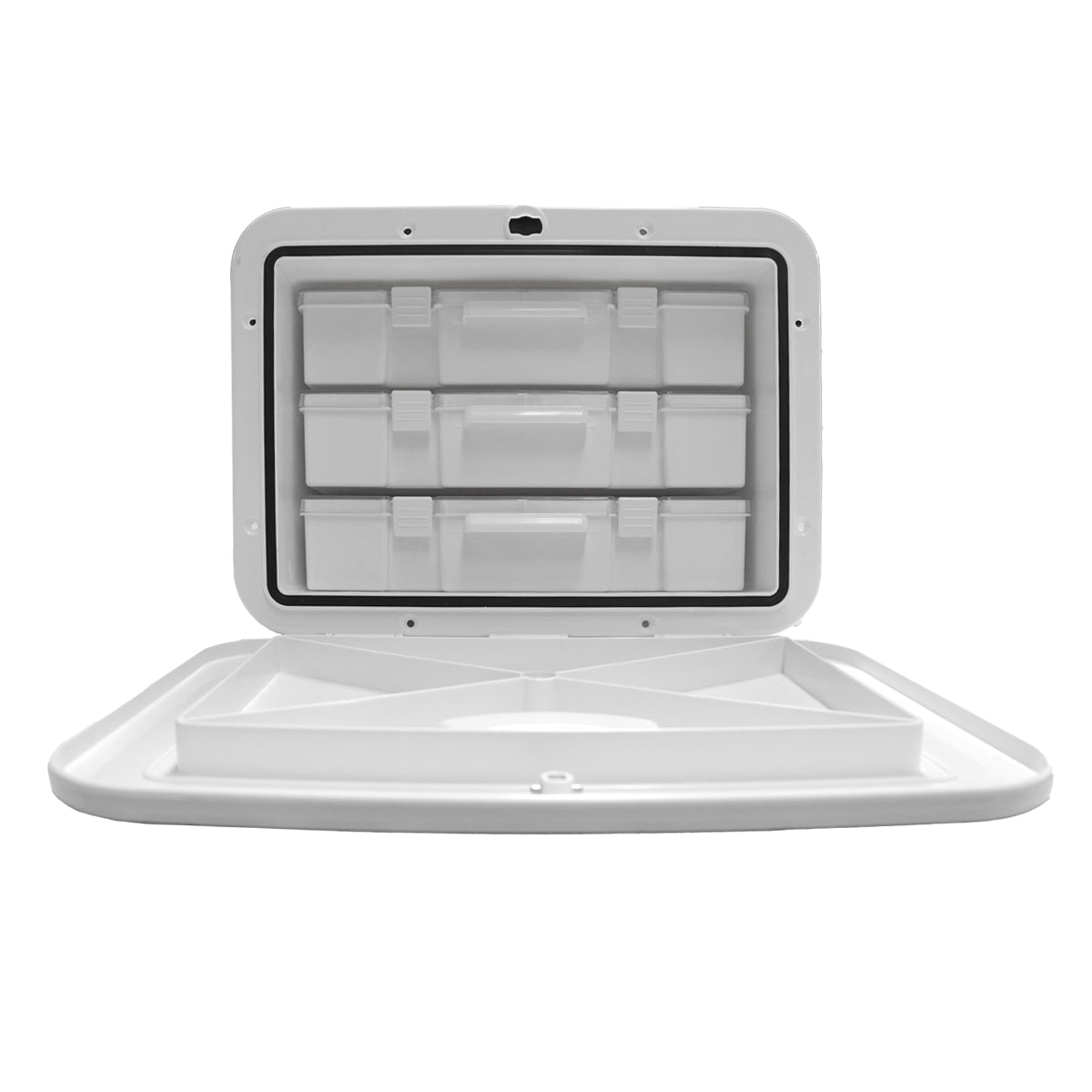 Boîte de rangement à trappe pour matériel de pêche (avec 3 grandes boîtes de rangement)