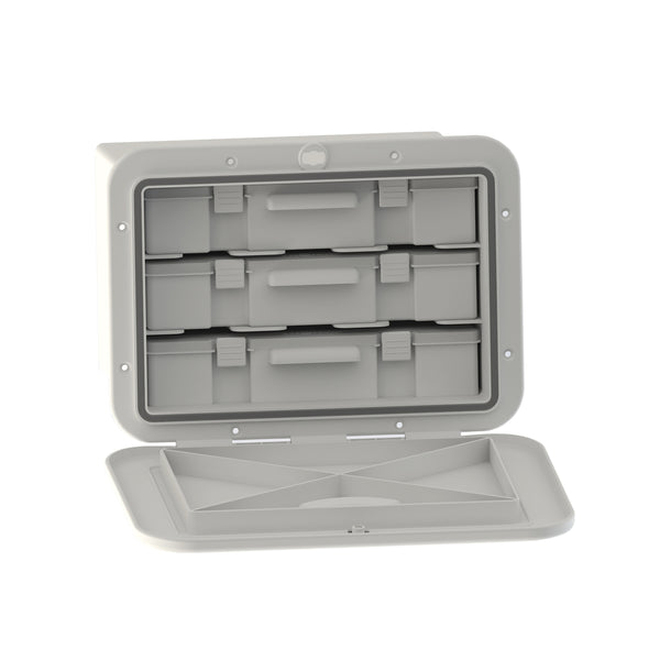 Hatch Tackle Tray Storage Box (with 3 Large Tackle Boxes)