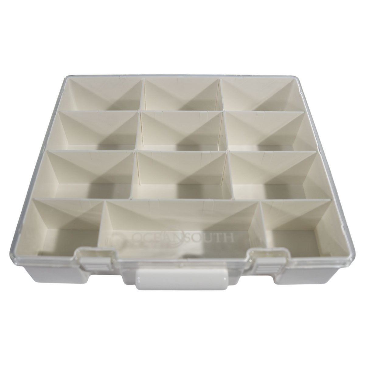 Caja de aparejos de pesca con tapa transparente