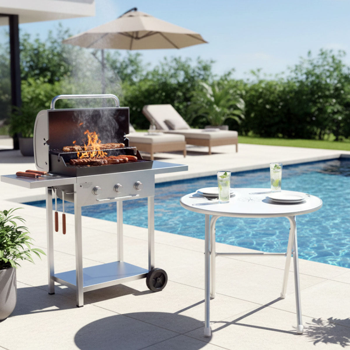 Mesa de cubierta plegable