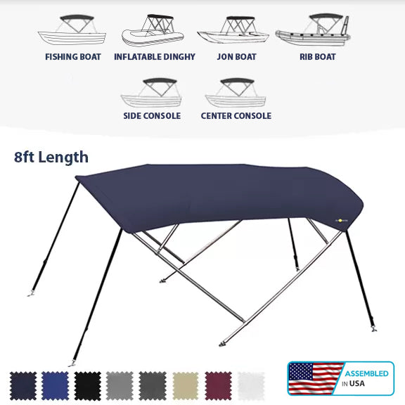 4 Bow Signature Bimini Top Stainless Steel - 8ft
