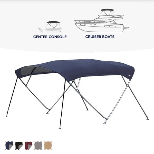 Large / Cruiser Boat Bimini Top - Stainless Steel