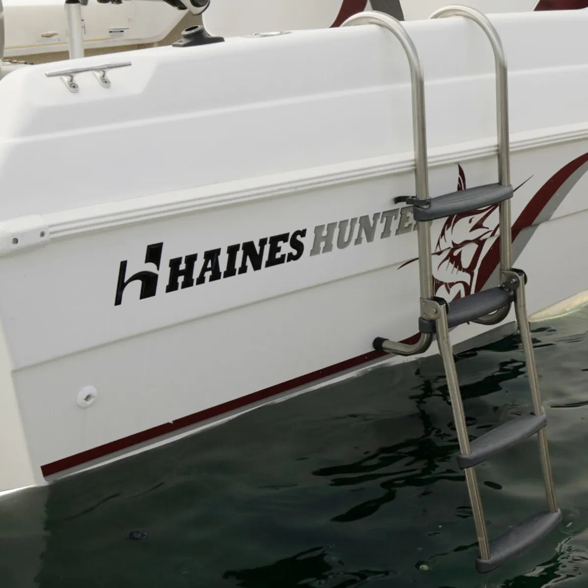 Gunwale Stainless Steel Folding Ladder