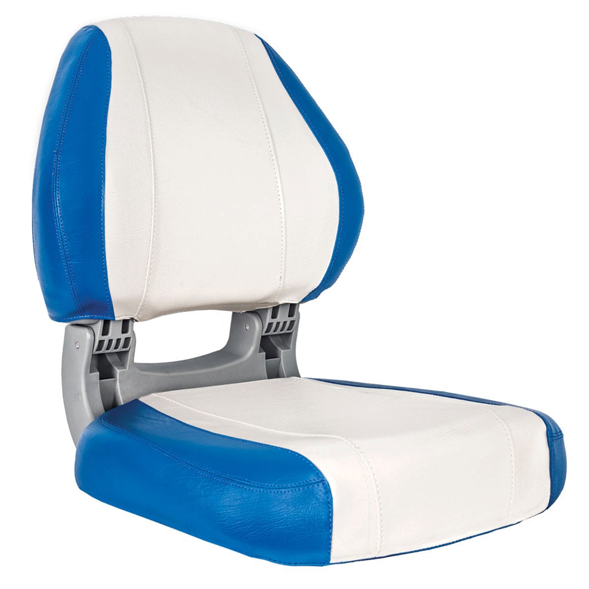Deluxe Hi Back Folding Boat Seat Blue/White