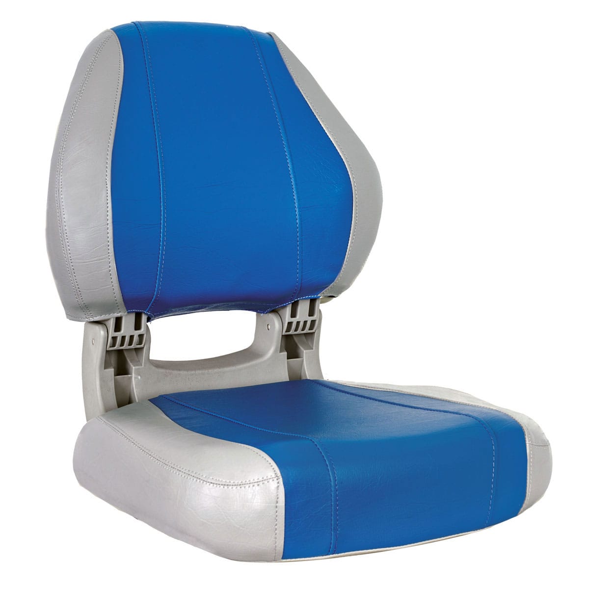 Deluxe Hi Back Folding Boat Seat Gray/Blue