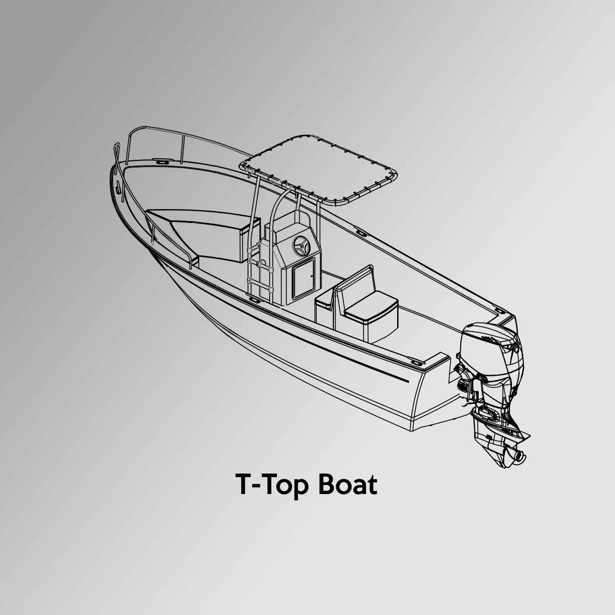 T-Top Boat Drawing